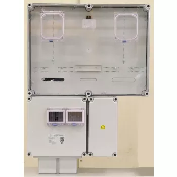  Csatári Plast CSP24.E126 PVT 6075 Á-V Fm-K-U egy felhasználói helyes 1xM63.80A + 1xV32 mérőszekrény földkábeles, felületre szerelt kivitelben, IP65, UV álló, 750x600x205mm ( PVT 6075 Á-V Fm-K-U )