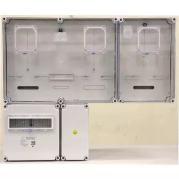   Csatári Plast CSP24.E127 PVT 7590 Á-V-H Fm-SZ-U egy felhasználói helyes 1xM63.80A+1xV32+1xH63.80A mérőszekrény szabadvezetékes, felületre szerelt kivitelben, IP65, UV álló, 750x900x205mm ( PVT 7590 Á-V-H Fm-SZ-U )