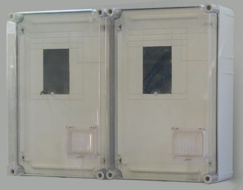 Csatari Plast CSP 37060000 PVT 6045 Á-V Fm Egy- vagy háromfázisú, két mérőhelyes, fogyasztásmérő szekrény (Szekrény mérete :600x450x170mm)