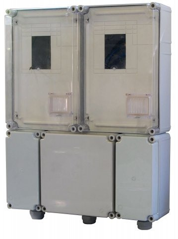 Csatari Plast CSP 37461105 PVT 6075 Á-V KF Egy- vagy háromfázisú, két mérőhelyes, fogyasztásmérő szekrény (Szekrény mérete :600x750x170mm)