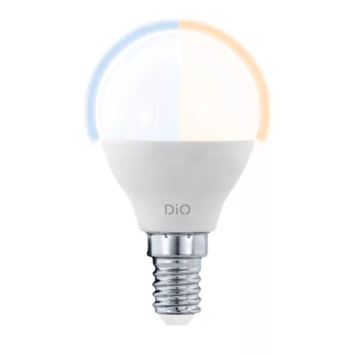 EGLO 11805 LED szabályozható fényforrás, E14 foglalattal, 1X5W teljesítménnyel, 400 lm fényerővel, 2700 K-6500 K színhőmérséklettel, 25000 óra élettartammal, színhőmérséklet szabályzás,vezérlés távirányítóval ( tartozék ), opál / műanyag búrával