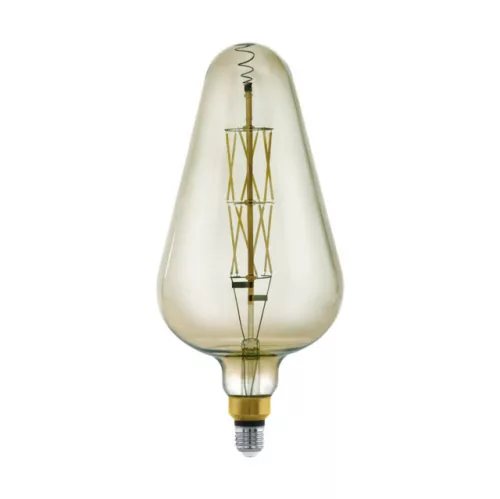 EGLO 11842 LED Vintage fényforrás, E27 foglalattal, 1X8W teljesítménnyel, 600 lm fényerővel, 3000 K színhőmérséklettel, 25000 óra élettartammal,,, fekete-áttetsző / üveg búrával, E27-LED-D165