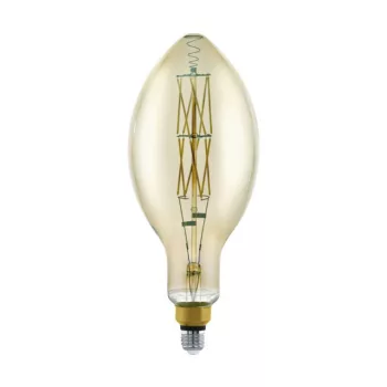   EGLO 11843 LED Vintage fényforrás, E27 foglalattal, 1X8W teljesítménnyel, 600 lm fényerővel, 3000 K színhőmérséklettel, 25000 óra élettartammal,,, fekete-áttetsző / üveg búrával, E27-LED-E140