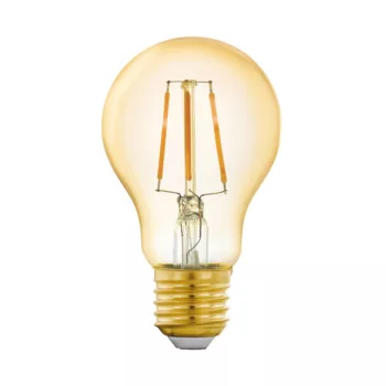   EGLO 11864 LED szabályozható fényforrás, E27 foglalattal, 1X5,5W teljesítménnyel, 500 lm fényerővel, 2200 K színhőmérséklettel, 20000 óra élettartammal, Bluetooth,vezérlés: applikációval, távirányítóval, borostyán / üveg búrával, E27-LED-A60