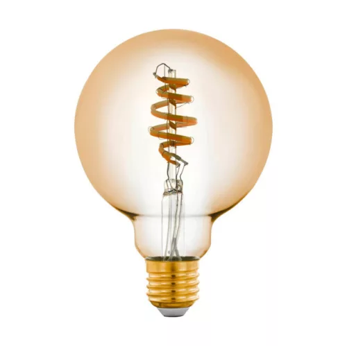 EGLO 12581 LED szabályozható fényforrás, E27 foglalattal, 1X5,5W, 400 lm fényerővel, 2200 K - 6500 K színhőmérséklettel, 20000 óra élettartammal, Bluetooth, színhőmérséklet szabályzás,vezérlés: applikációval, távirányítóval, borostyán/üveg búrával