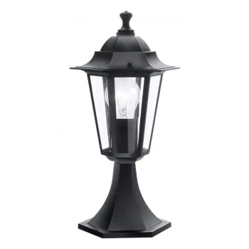   EGLO 22472 LATERNA 4, kültéri, IP44-es talapzatos állólámpa, E27-es foglalattal, MAX 1X60W teljesítménnyel, fekete / alumíniumöntvény lámpatest, kapcsoló nélküli, áttetsző / üveg búrával