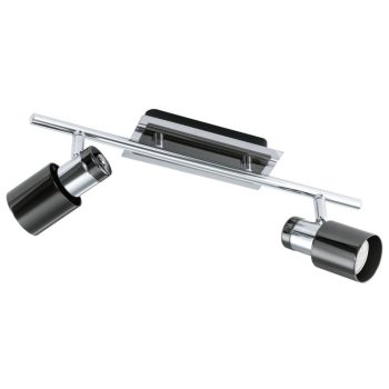   EGLO 30833 DAVIDA 1, beltéri spot lámpa, GU10 foglalattal, MAX 2X5W teljesítménnyel, fekete nikkel / acél lámpatest, IP20, kapcsoló nélkül