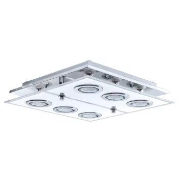  EGLO 30932 CABO, beltéri mennyezeti lámpa, GU10 foglalattal, MAX 6X3W teljesítménnyel, króm / nemesacél lámpatest, IP20, fehér, áttetsző / szatinált üveg búrával, kapcsoló nélkül