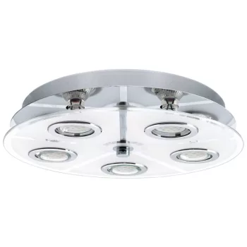   EGLO 30933 CABO, beltéri mennyezeti lámpa, GU10 foglalattal, MAX 5X3W teljesítménnyel, króm / nemesacél lámpatest, IP20, fehér, áttetsző / szatinált üveg búrával, kapcsoló nélkül