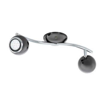   EGLO 31006 BIMEDA, beltéri spot lámpa, GU10 foglalattal, MAX 2X3W teljesítménnyel, 3000 K, fekete nikkel, króm / acél lámpatest, IP20, kapcsoló nélkül