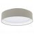 EGLO 31589 PASTERI, beltéri LED-es mennyezeti lámpa, LED foglalattal, MAX 11W teljesítménnyel, 950lm, 3000 K, fehér / műanyag, acél lámpatest, IP20, tópszín (szürkésbarna) / textil búrával, cserélhető LED, kapcsoló nélkül