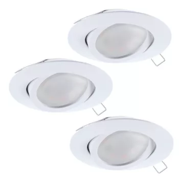   EGLO 31683 TEDO, beltéri süllyesztett lámpa, GU10 foglalattal, MAX 3X5W teljesítménnyel, fehér / alumíniumöntvény lámpatest, IP20, kapcsoló nélkül