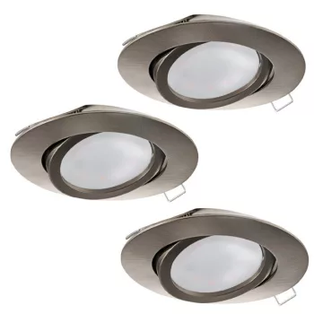   EGLO 31689 TEDO, beltéri süllyesztett lámpa, GU10 foglalattal, MAX 3X5W teljesítménnyel, matt nikkel / alumíniumöntvény lámpatest, IP20, kapcsoló nélkül