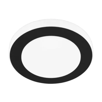   EGLO 33682 LED CARPI, beltéri IP44-es LED-es fali-mennyezeti lámpa, LED foglalattal, MAX 11W teljesítménnyel, 950lm, 3000 K, fekete, fehér / acél lámpatest, fehér / műanyag búrával, cserélhető LED, kapcsoló nélkül