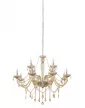 EGLO 39094 BASILANO, beltéri függeszték, E14 foglalattal, MAX 12X40W teljesítménnyel, króm / acél lámpatest, IP20, konyak / üveg búrával, kapcsoló nélkül