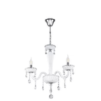   EGLO 39112 CARPENTO, beltéri függeszték, E14 foglalattal, MAX 3X40W teljesítménnyel, króm / acél lámpatest, IP20, fehér / üveg búrával, kapcsoló nélkül