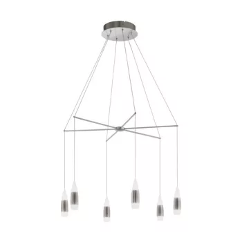   EGLO 39326 SANTIGA LED függeszték, matt nikkel színben, MAX 12X3,2W teljesítménnyel, LED fényforrással ( nem cserélhető ), 3000K színhőmérséklettel, kapcsoló nélkül, IP20 védettséggel ( EGLO 39326 )