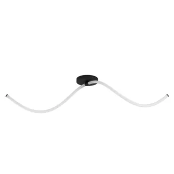   EGLO 39836 BANDERILLAS, beltéri LED-es mennyezeti lámpa, LED foglalattal, MAX 2X12W teljesítménnyel, 3900lm, 3000 K, fekete / acél lámpatest, fehér, fekete / műanyag búrával, LED nem cserélhető, kapcsoló nélkül