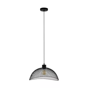   EGLO 43304 POMPEYA Vintage függeszték, E27-es foglalattal, MAX 1X60W teljesítménnyel, fekete / acél lámpatest lámpatest, IP20-as védelemmel, kapcsoló nélkül