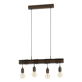   EGLO 43523 TOWNSHEND 4 beltéri függeszték, antikolt-barna, fekete színben, E27 foglalat, max 4X60W teljesítmény, 2 év garanciával ( EGLO 43523 )
