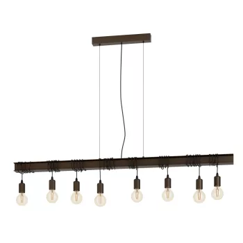   EGLO 43524 TOWNSHEND 4 beltéri függeszték, antikolt-barna, fekete színben, E27 foglalattal, max 8X60W teljesítmény, IP20 védelemmel, 2 év garanciával ( EGLO 43524 )