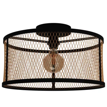   EGLO 43603 DELLOW beltéri mennyezeti lámpa, fekete színben, E27 foglalattal, max 1X40W teljesítmény, IP20 védelemmel, 2 év garanciával ( EGLO 43603 )