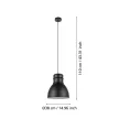 EGLO 43621 EBURY beltéri függeszték, fekete, fehér színben, E27 foglalattal, max 1X60W teljesítmény, IP20 védelemmel, 2 év garanciával ( EGLO 43621 )