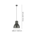 EGLO 43622 EBURY beltéri függeszték, szürke, fehér színben, E27 foglalattal, max 1X60W teljesítmény, IP20 védelemmel, 2 év garanciával ( EGLO 43622 )