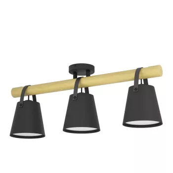   EGLO 43635 BOYLE beltéri mennyezeti lámpa, fekete, barna színben, E27 foglalattal, max 3X10W teljesítmény, IP20 védelemmel, 2 év garanciával ( EGLO 43635 )
