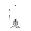 EGLO 43692 STYPE beltéri függeszték, fekete színben, E27 foglalattal, max 1X40W teljesítmény, IP20 védelemmel, 2 év garanciával ( EGLO 43692 )