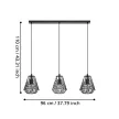 EGLO 43693 STYPE beltéri függeszték, fekete színben, E27 foglalattal, max 3X40W teljesítmény, IP20 védelemmel, 2 év garanciával ( EGLO 43693 )