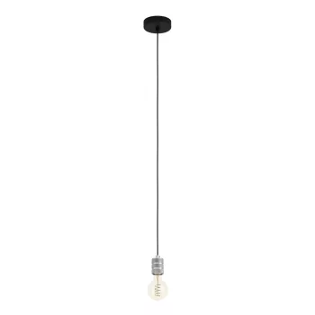   EGLO 43802 YORTH beltéri függeszték, fekete, ezüst színben, E27 foglalattal, max 1X40W teljesítmény, IP20 védelemmel, 2 év garanciával ( EGLO 43802 )