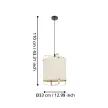 EGLO 43874 SURFLEET beltéri függeszték, fekete színben, E27 foglalattal, max 1X40W teljesítmény, IP20 védelemmel, 2 év garanciával ( EGLO 43874 )