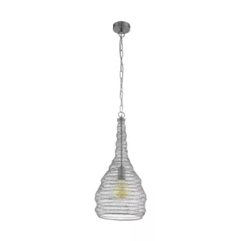   EGLO 49128 COLTEN Vintage függeszték, ezüst lámpatest, MAX 1X60W teljesítménnyel, E27-es foglalattal, kapcsoló nélkül, IP20 védettséggel ( EGLO 49128 )