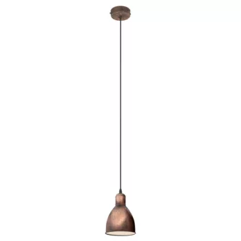   EGLO 49492 PRIDDY 1 Vintage függeszték, E27-es foglalattal, MAX 1X60W teljesítménnyel, antikolt vörösréz / acél lámpatest lámpatest, IP20-as védelemmel, kapcsoló nélkül