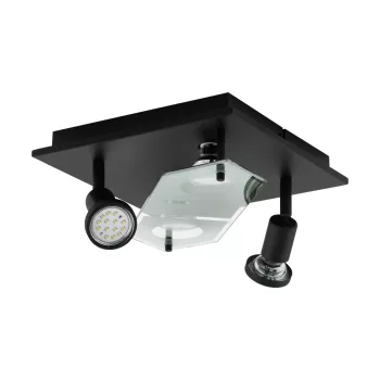   EGLO 75217 CABO 2 beltéri fali-mennyezeti lámpa, fekete színben, GU10 foglalattal, max 4X2,8W teljesítmény, IP20 védelemmel, 2 év garanciával ( EGLO 75217 )