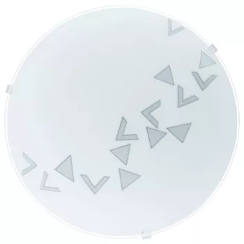   EGLO 80263 MARS, beltéri fali-mennyezeti lámpa, E27 foglalattal, MAX 1X60W teljesítménnyel, fehér / acél lámpatest, IP20, háromszög mintás / szatinált üveg búrával, kapcsoló nélkül