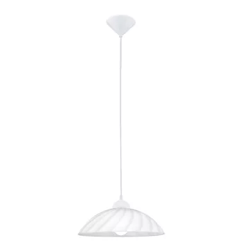   EGLO 82785 VETRO, beltéri függeszték, E27 foglalattal, MAX 1X60W teljesítménnyel, fehér / műanyag lámpatest, IP20, fehér / szatinált üveg búrával, kapcsoló nélkül