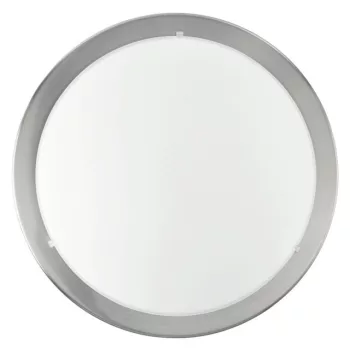   EGLO 82942 PLANET, beltéri fali-mennyezeti lámpa, E27 foglalattal, MAX 1X60W teljesítménnyel, matt nikkel / acél lámpatest, IP20, fehér, áttetsző / szatinált üveg búrával, kapcsoló nélkül