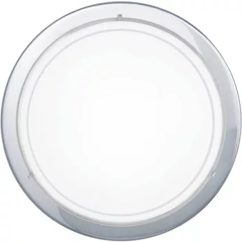   EGLO 83155 PLANET 1, beltéri fali-mennyezeti lámpa, E27 foglalattal, MAX 1X60W teljesítménnyel, króm / acél lámpatest, IP20, fehér, áttetsző / lakozott üveg búrával, kapcsoló nélkül