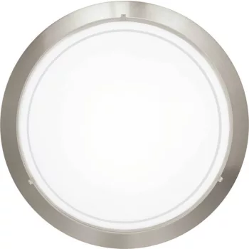   EGLO 83162 PLANET 1, beltéri fali-mennyezeti lámpa, E27 foglalattal, MAX 1X60W teljesítménnyel, matt nikkel / acél lámpatest, IP20, fehér, áttetsző / lakozott üveg búrával, kapcsoló nélkül