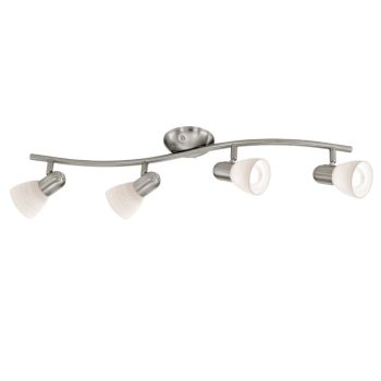   EGLO 88474 DAKAR 1, beltéri spot lámpa, E14 foglalattal, MAX 4X40W teljesítménnyel, matt nikkel / acél lámpatest, IP20, fehér / törléses technikával készült üveg búrával, kapcsoló nélkül