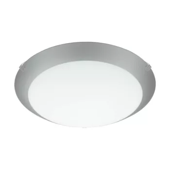   EGLO 89248 MARS 1, beltéri fali-mennyezeti lámpa, E27 foglalattal, MAX 1X60W teljesítménnyel, fehér / acél lámpatest, IP20, fehér, ezüst / szatinált üveg búrával, kapcsoló nélkül