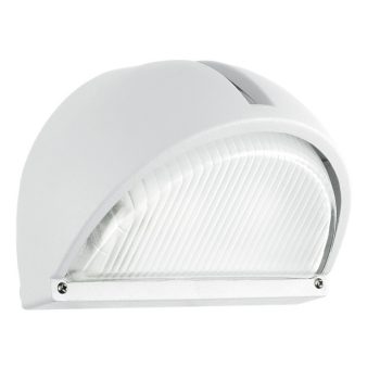   EGLO 89768 ONJA, kültéri, IP44-es fali lámpa, E27-es foglalattal, MAX 1X60W teljesítménnyel, fehér / alumíniumöntvény lámpatest, kapcsoló nélküli, áttetsző / bordás üveg búrával, sarokra szerelhető