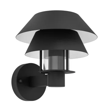   EGLO 900287 CHIAPPERA kültéri fali lámpa, fekete, fehér színben, E27 foglalattal, max 1X40W teljesítmény, IP44 védelemmel, 2 év garanciával ( EGLO 900287 )