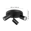 EGLO 900336 TELIMBELA-Z beltéri spot lámpa, fekete színben, GU10 foglalattal, max 3X4,9W teljesítmény, IP20 védelemmel, 2 év garanciával ( EGLO 900336 )