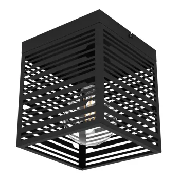   EGLO 900355 PIEDRITAS beltéri mennyezeti lámpa, fekete színben, E27 foglalattal, max 1X40W teljesítmény, IP20 védelemmel, 2 év garanciával ( EGLO 900355 )