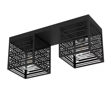   EGLO 900356 PIEDRITAS beltéri mennyezeti lámpa, fekete színben, E27 foglalattal, max 2X40W teljesítmény, IP20 védelemmel, 2 év garanciával ( EGLO 900356 )