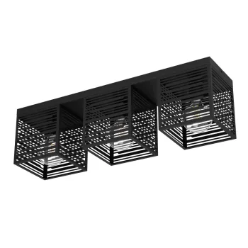   EGLO 900357 PIEDRITAS beltéri mennyezeti lámpa, fekete színben, E27 foglalattal, max 3X40W teljesítmény, IP20 védelemmel, 2 év garanciával ( EGLO 900357 )