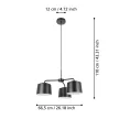 EGLO 900446 CAGUANES beltéri függeszték, fekete, fehér színben, E27 foglalattal, max 3X40W teljesítmény, IP20 védelemmel, 2 év garanciával ( EGLO 900446 )